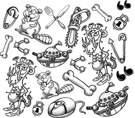 Obraz premium Cartoon characters seamless pattern. Pattern is included in file palette.