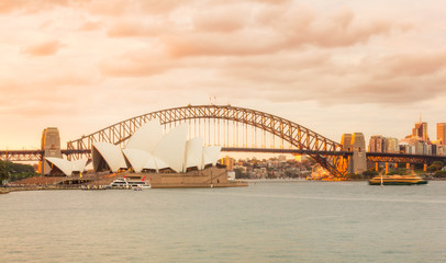 Sydney Australia,22 October : View of sydney opera houses from Botanic gardens on October 22, 2015 in Sydney Australia.