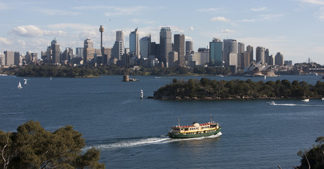 Skyline Sydney with ferryboat Australia