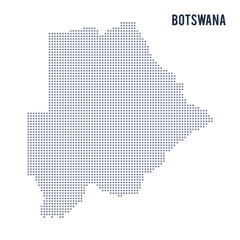 Vector dotted map of Botswana isolated on white background .