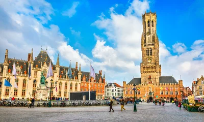 Foto op Canvas Marktplein (Markt) Provinciale overheid in Brugge, België. © Yasonya