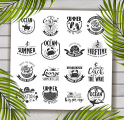 Summer Designs on Tropical Beach Background