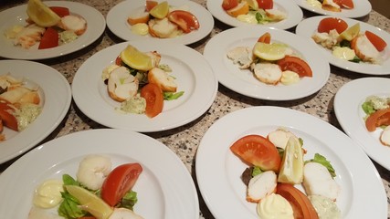 fresh lobster dish served
