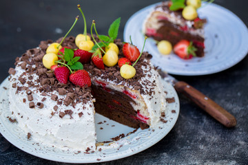 cake with berry