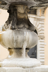 ice fountain from the winter cold in Rome, Italy