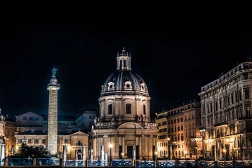 Deurstickers picturesque views of the Ulpia basilica at night, Rome, Italy © Italyteam