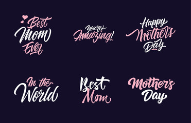 Six Mothers Day Letterings Collection