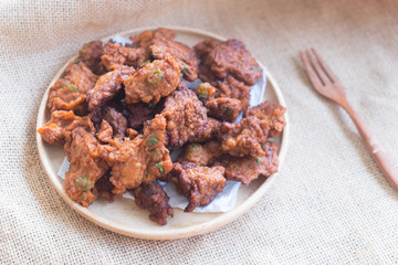 Thai cuisine of fried fishcake (Tod Mun Pla)