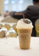 Iced cocoa iced coffee (cappucino)