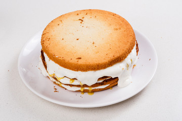 Lemon orange citrus sponge cake with crumbs