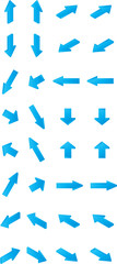 32 isometric blue arrows direction vectors