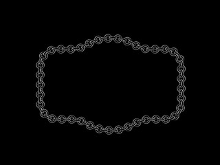 Chain frame. Isolated on black background. Sketch illustration.