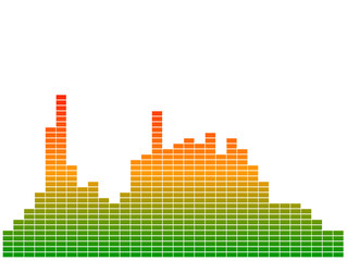 Colorful music equalizer.Isolated on white background. Digital illustration.