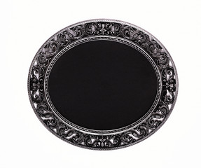 Elegant, victorian, old, black frame, baroque on white isolated background