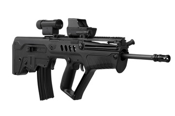 Gun rifle isolated on white