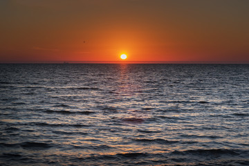 Sunset in Baltic sea.