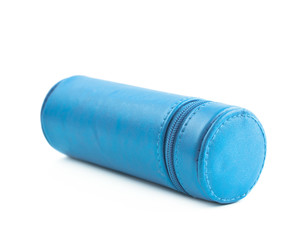 Cylindrical pencil case isolated