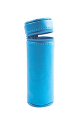 Cylindrical pencil case isolated