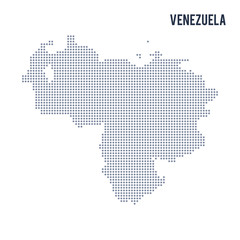 Vector dotted map of Venezuela isolated on white background .