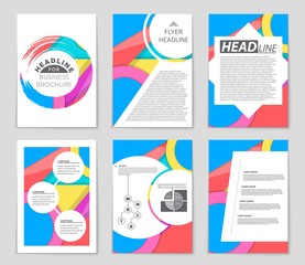 Fototapeta premium Abstract vector layout background set. For art template design, list, front page, mockup brochure theme style, banner, idea, cover, booklet, print, flyer, book, blank, card, ad, sign, sheet,, a4