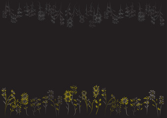 Fototapeta na wymiar gold black flower vector on black background 