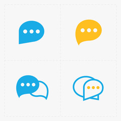 Colorful Speech bubble icons on white background. Vector illustr 