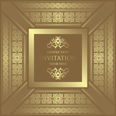 Vintage background with frame and decorative borders