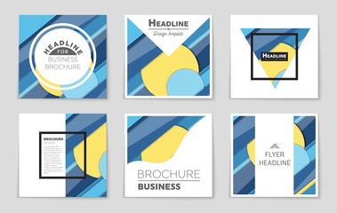 Fototapeta premium Abstract vector layout background set. For art template design, list, front page, mockup brochure theme style, banner, idea, cover, booklet, print, flyer, book, blank, card, ad, sign, sheet,, a4