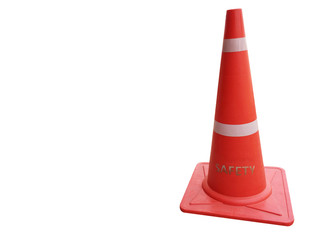 Traffic cones,orange road cone isolated on white background