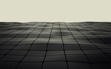 Naklejka premium Abstrakta 3d czerni geometryczny tło. Czarna tekstura z cieniem. Renderowanie 3D