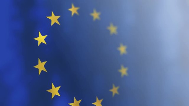 EU flag waving animated
