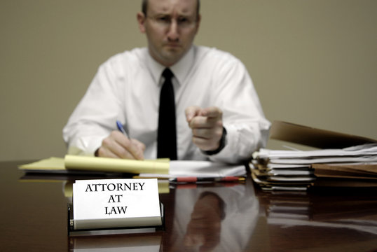 Young Lawyer Attorney At Desk Businessman Negotiations