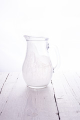 empty pitcher in which was yogurt