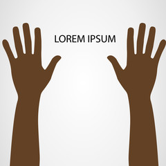 Vector Hands Up Isolated On White Background