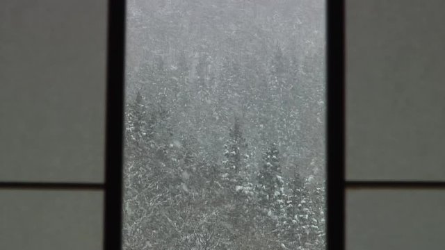 Snow Fall / Shoji (Japanese paper doors) / Winter - Shizukuishi (Iwate, Japan) - Fix