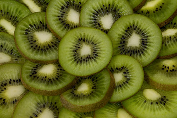 Fresh Kiwi Slices Close-up Background.