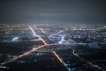 night view from the airplane