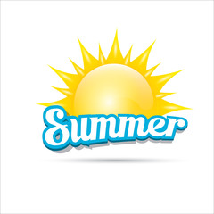 vector summer label. summer icon with sun.