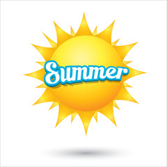 vector summer label. summer icon with sun.