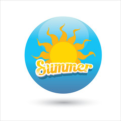 vector summer label. summer icon with sun.