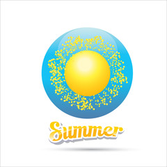 vector summer label. summer icon with sun.