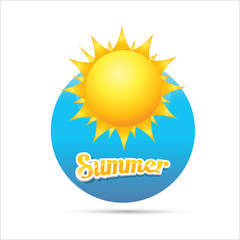 vector summer label. summer icon with sun.