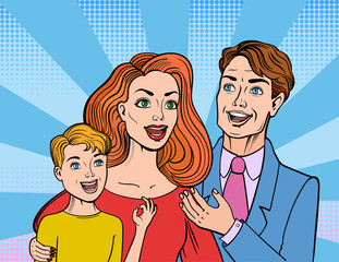 Comic book style family