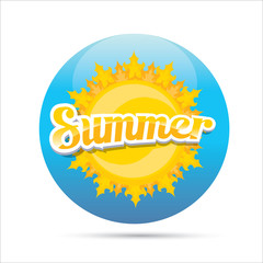 vector summer label. summer icon with sun.