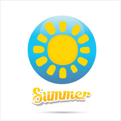 vector summer label. summer icon with sun.