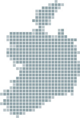 Fototapeta na wymiar Carte de l'Irlande pixel