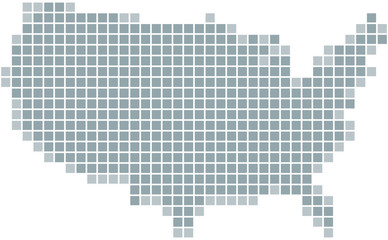 Fototapeta na wymiar Carte des états-unis pixel