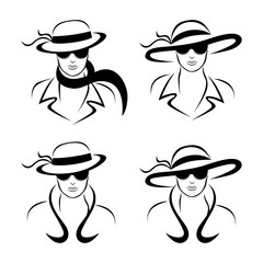 Woman with hat logo