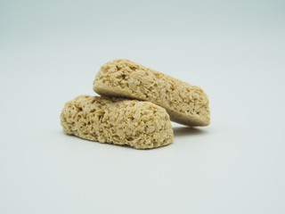 Cereal bars with oatmeal isolated on white