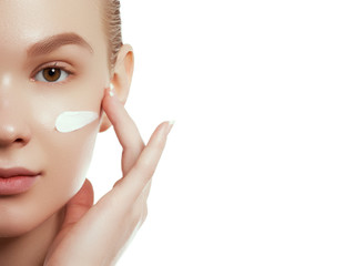 Woman beauty face portrait with healthy skin. Beauty woman face portrait. Beautiful spa model girl...